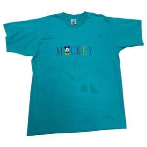 Vintage 90s Disney Mickey Mouse Tshirt Sz XL  Embroidered Single Stitch (flaws)